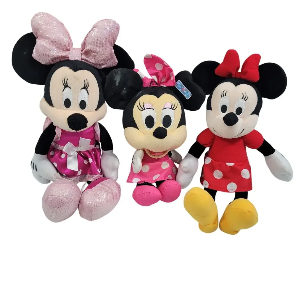 Disney Minnie Mouse Lot of 3 Plush Stuff Animal/ 2 in Pink are Talkers 9423-2PL1
